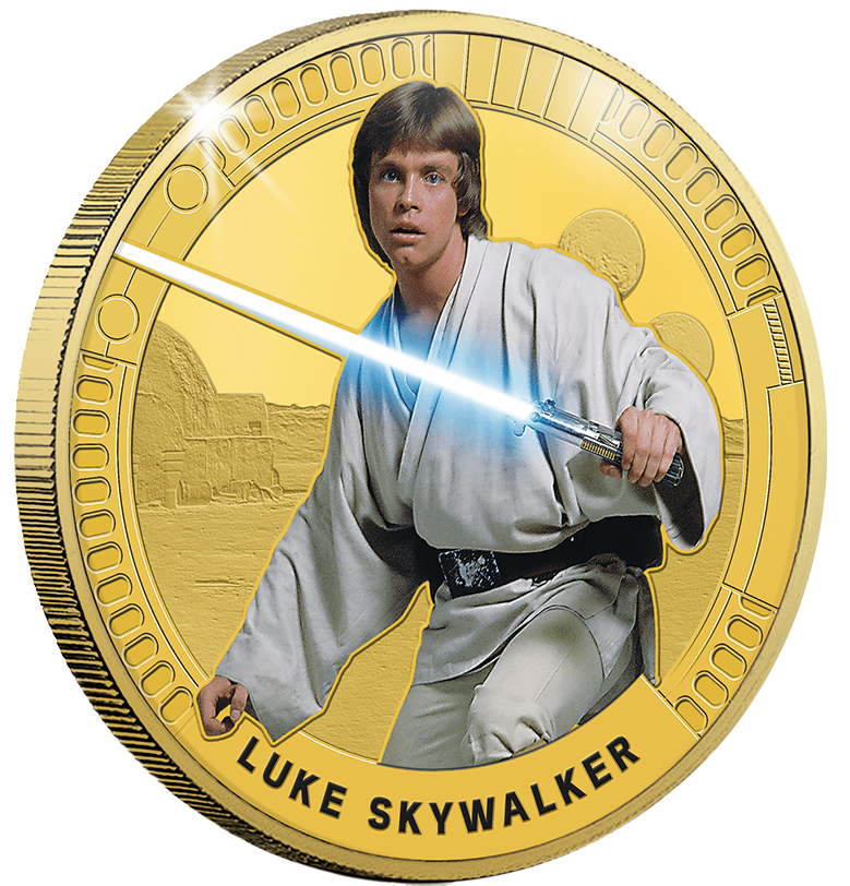 Frappe dorée à l'or pur «Luke Skywalker»